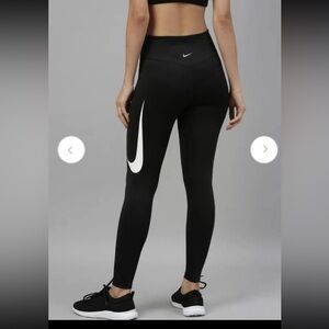 Nike Black Leggings with White Swoosh Accent